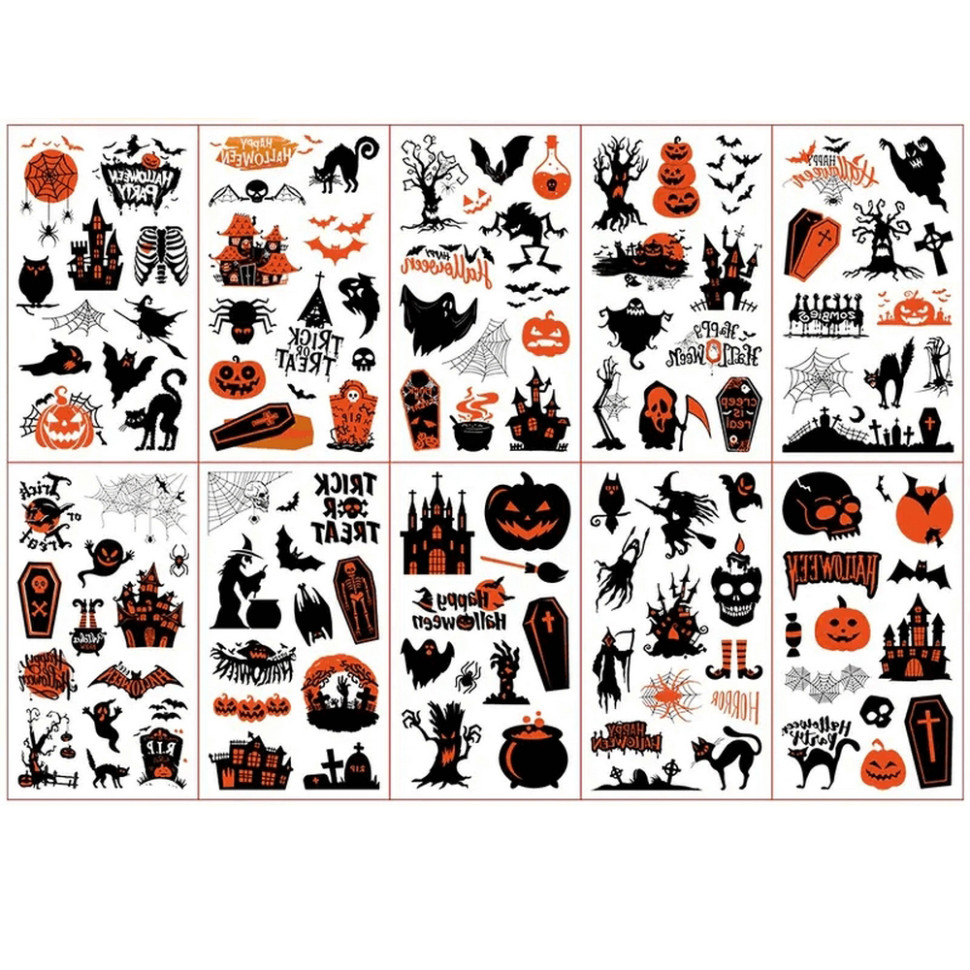 Набір дитячих тимчасових тату «Геловін» Fresh Tattoo kids-tatto-halloween-set10