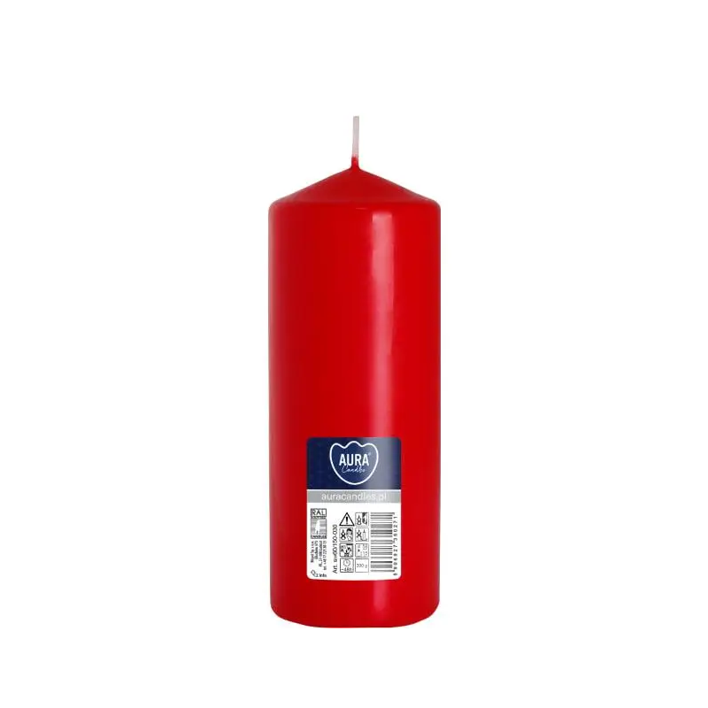 Свеча столовая цилиндр Bispol AURA Candles Bispol SW60_150_030 красный