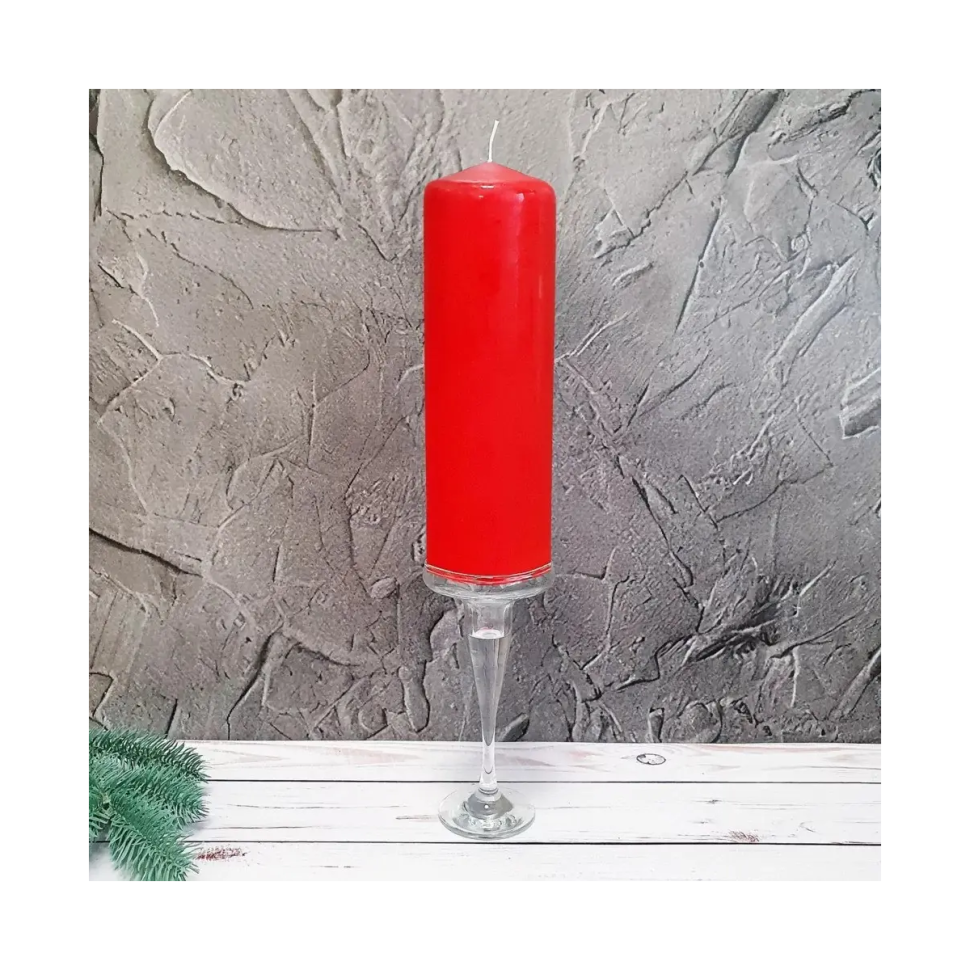 Свеча столовая цилиндр Bispol AURA Candles Bispol SW60_150_030 красный