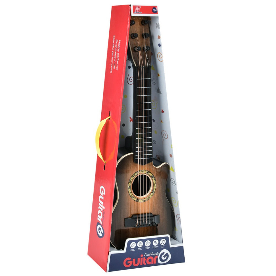 Дитяча гітара Fan Wingda Toys 898-28TB 55 см 6 струн, медіатор, темно-коричневий