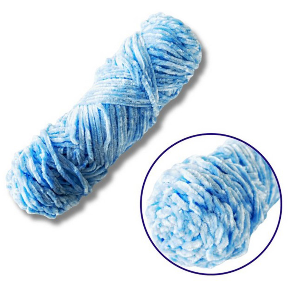 Пряжа плюшева синель Brushme PP111, 100 грам, 100% поліестер, світло-блакитний