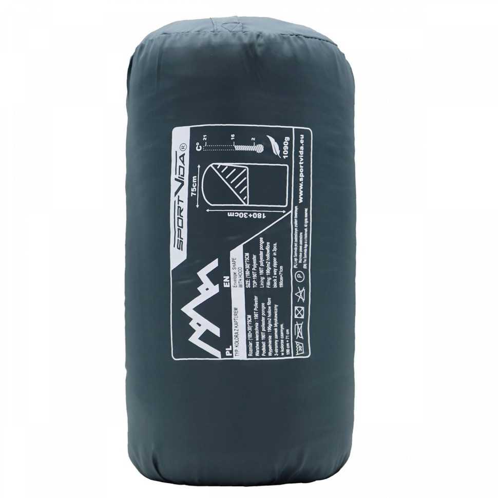 Спальный мешок (спальник) одеяло SportVida SV-CC0063 Navy Green/Red