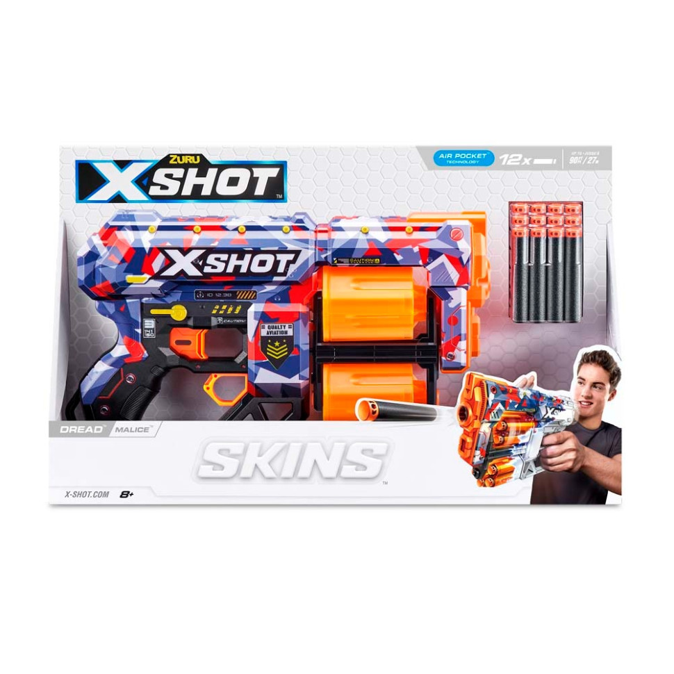 Швидкострільний бластер Skins Dread Malice X-Shot Zuru 36517Q 12 патронів