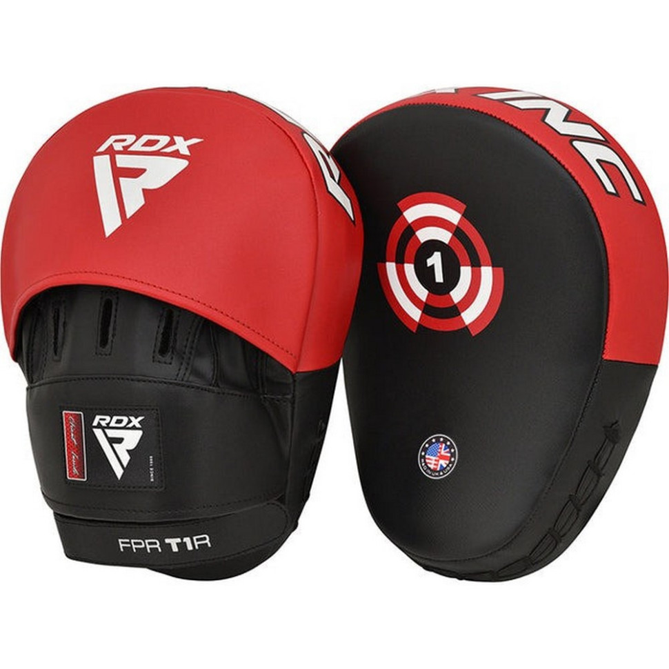 Лапи боксерські T1 Curved RDX Inc Limited FPR-T1RB, Red/Black