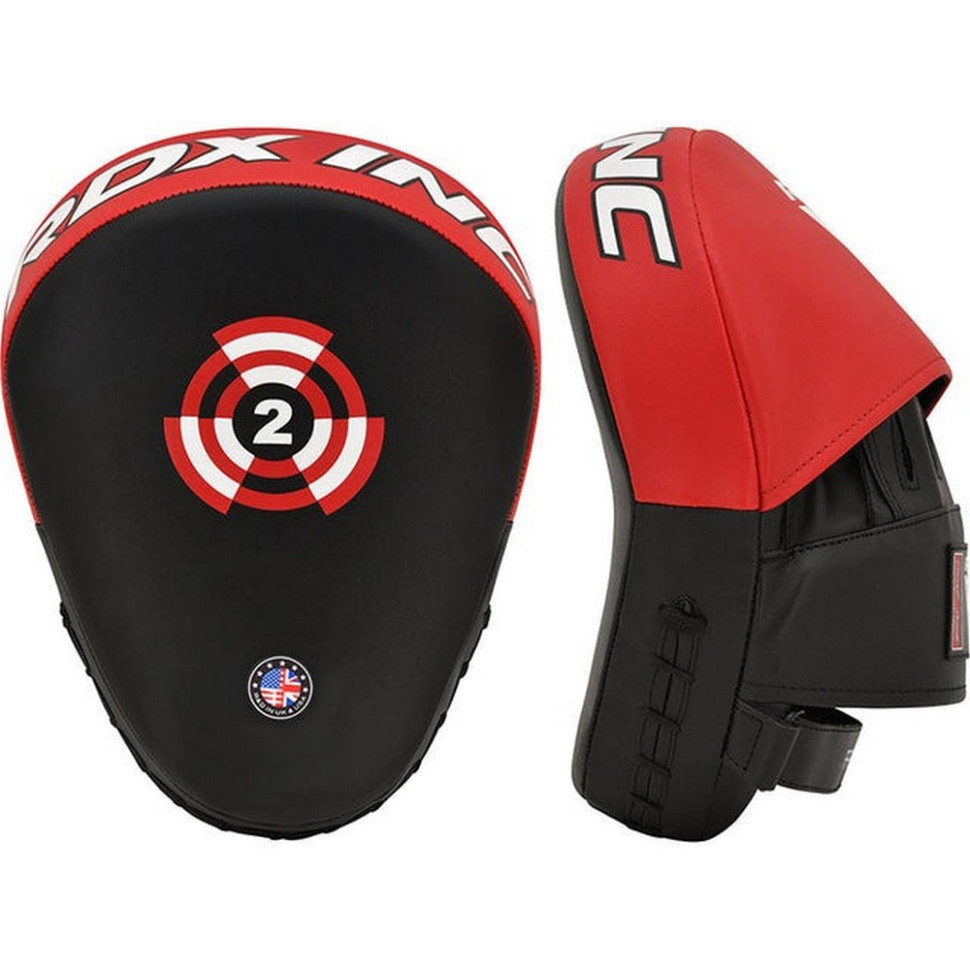 Лапи боксерські T1 Curved RDX Inc Limited FPR-T1RB, Red/Black