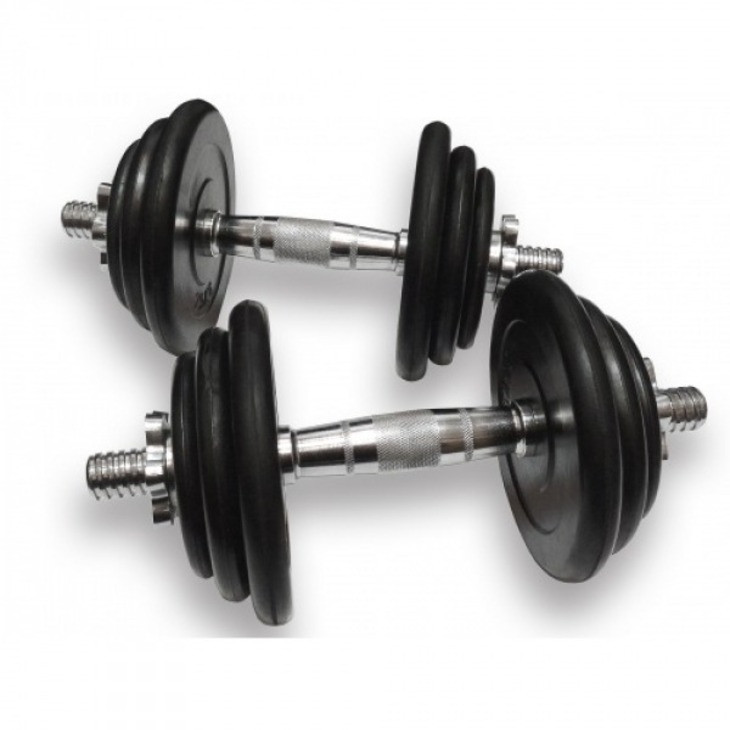 Гантели наборные DB-02 Fitnessport 10111FS (ручка – хром) 2 шт по 19,5 кг
