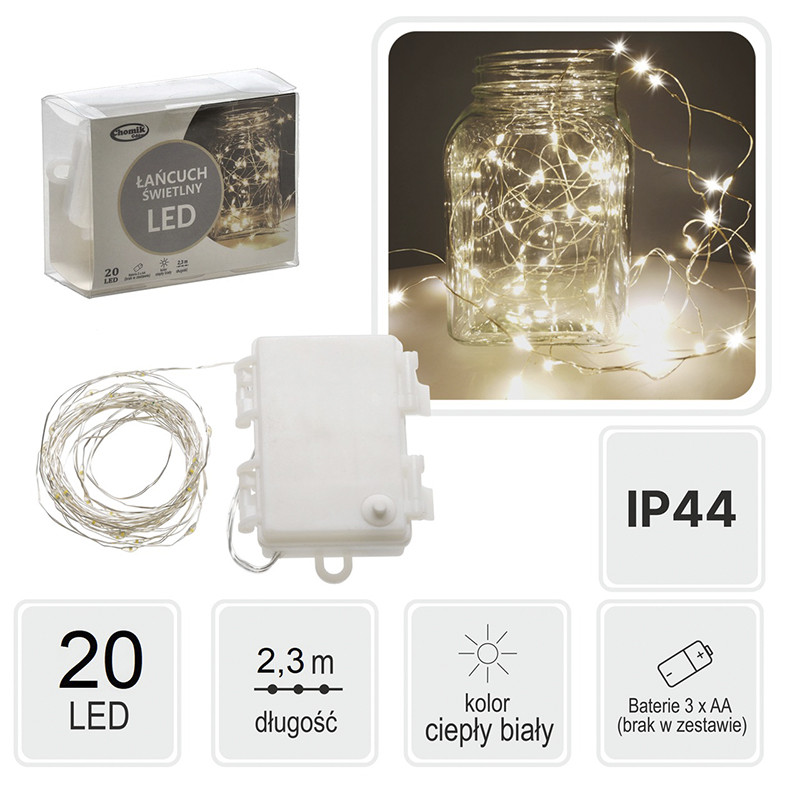 Гирлянда-струна Chomik 5900779802636, 2,3 м, 20 LED теплый белый