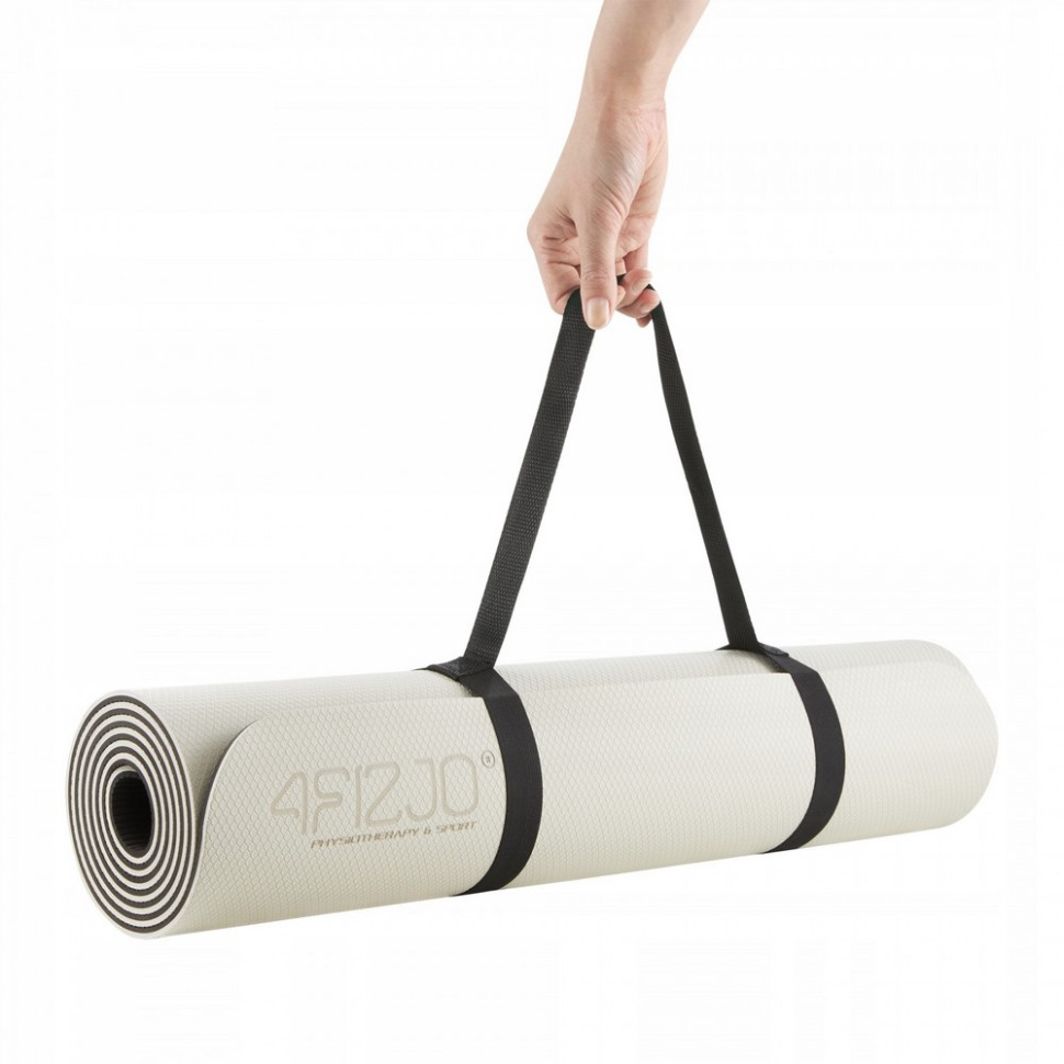 Коврик для йоги и фитнеса 4FIZJO 4FJ0376 Grey/Black, TPE 180 x 60 x 0.6 см