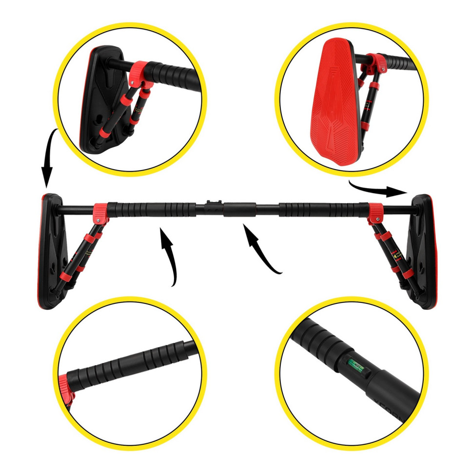 Турнік розсувний Elite+ Cornix XR-0295 Black/Red, розмір 100 х 140 см