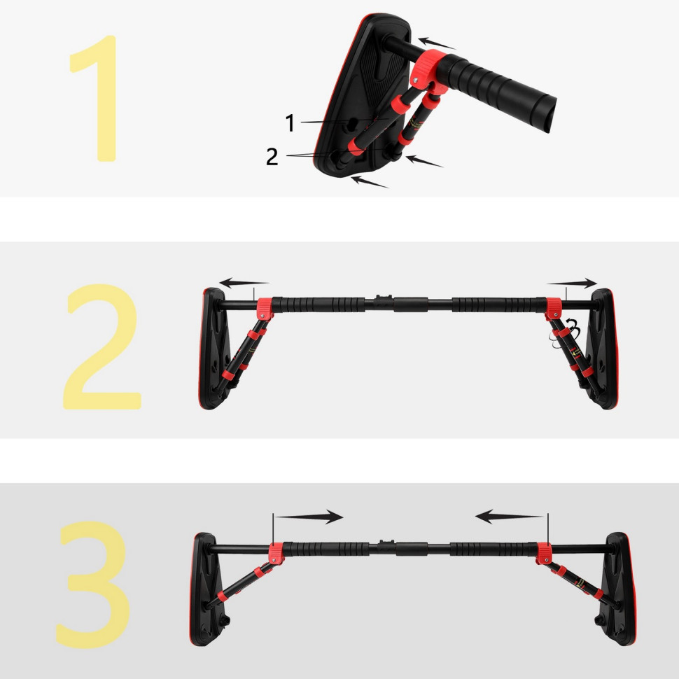 Турнік розсувний Elite+ Cornix XR-0295 Black/Red, розмір 100 х 140 см