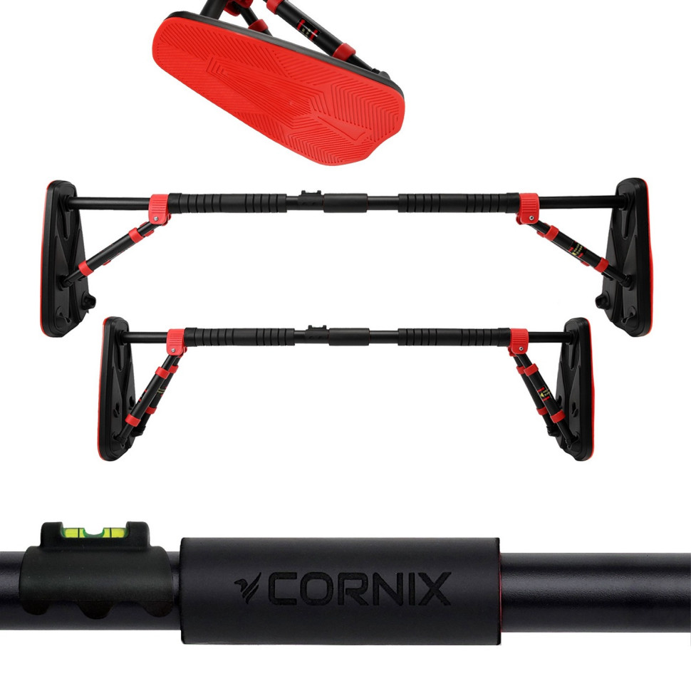 Турнік розсувний Elite+ Cornix XR-0295 Black/Red, розмір 100 х 140 см