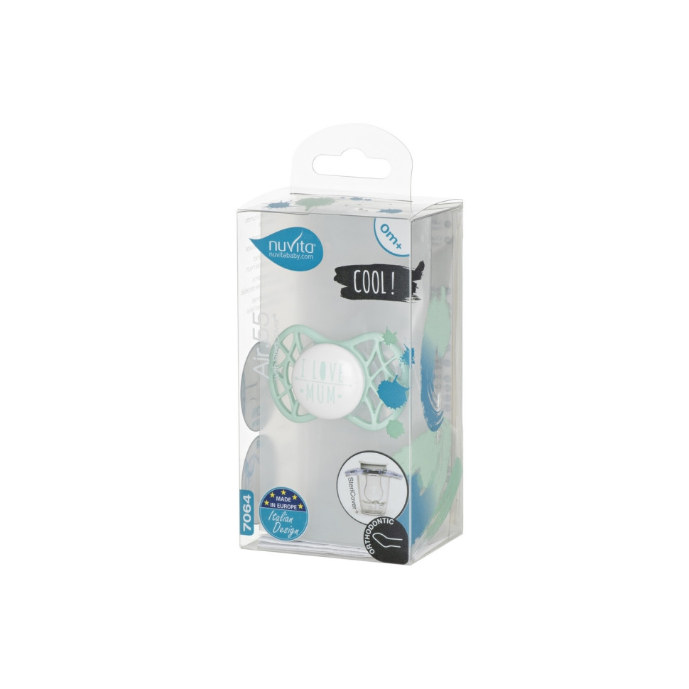 Пустышка Nuvita 7064 Air55 Cool ортодонтическая 0m+
