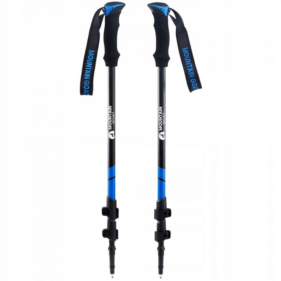 Треккинговые палки Goat Peak+ Mountain MG0005, 60-135 см, Black/Blue