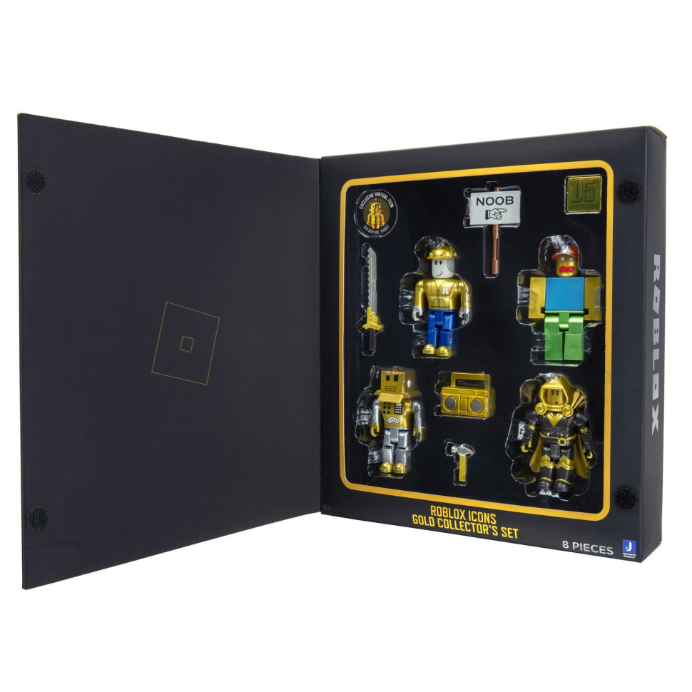 Игровой набор Four Figure Pack Roblox Icons - 15th Anniversary Gold Collector’s Set, 4 фигурки и аксессуары ROB0527