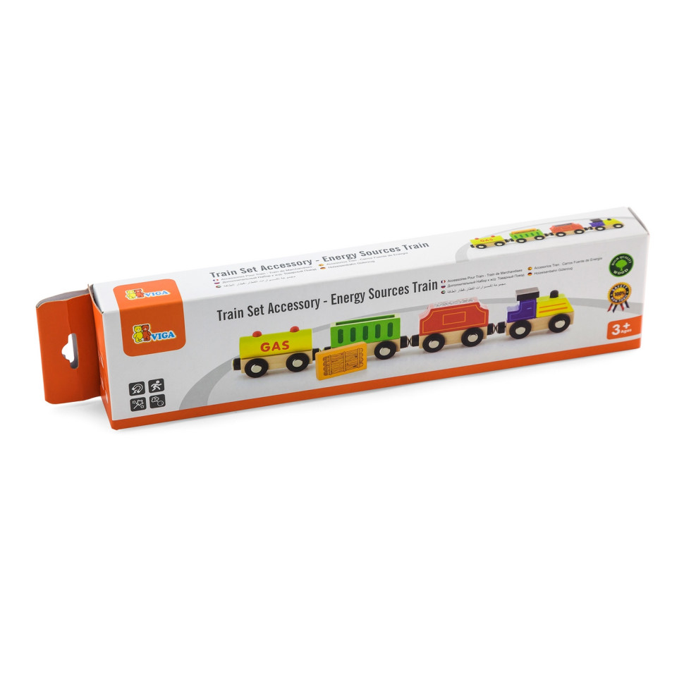 Игровой набор Грузовой поезд с топливом Viga Toys 50820 для железной дороги