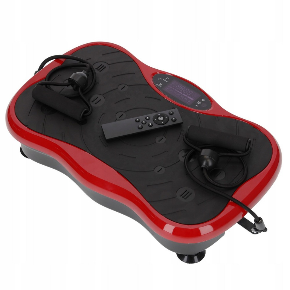 Віброплатформа для тренувань Ultra+ 4FIZJO P-5905973401531 з пультом і еспандерами, Black/Red