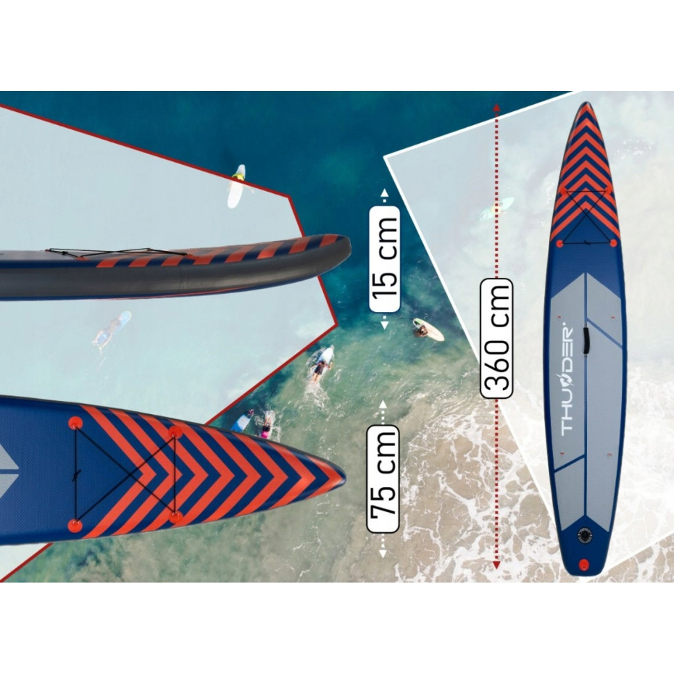 Надувная SUP доска Steel Thunder з веслом Red 365 см
