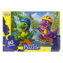 Детские пазлы-макси "Приключения динозавров" Danko Toys Mx60-12-15, 60 элементов