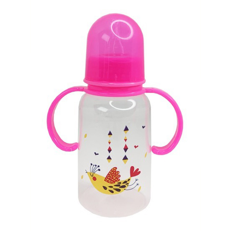 Бутылочка для кормления с ручками Mega Zayka MGZ-0205(Pink) 150 мл
