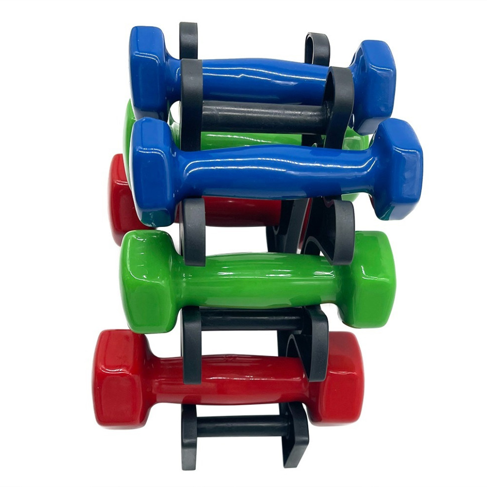 Набір вінілових гантелей на підставці Vinyl Dumbbell Set Newt NE-VIN-124, 2 шт по 1 кг, 2 кг, 3 кг 