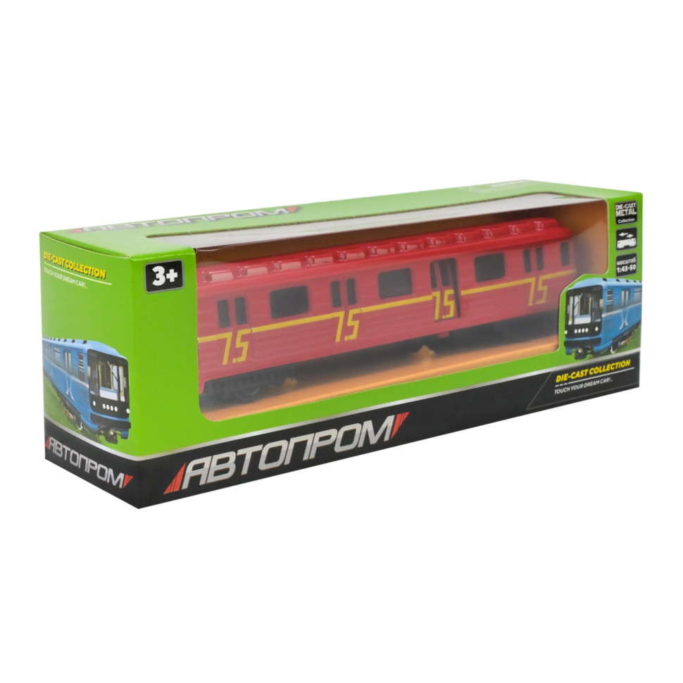 Детский игровой Вагон-метро АВТОПРОМ 7875M(Red) масштаб 1:43