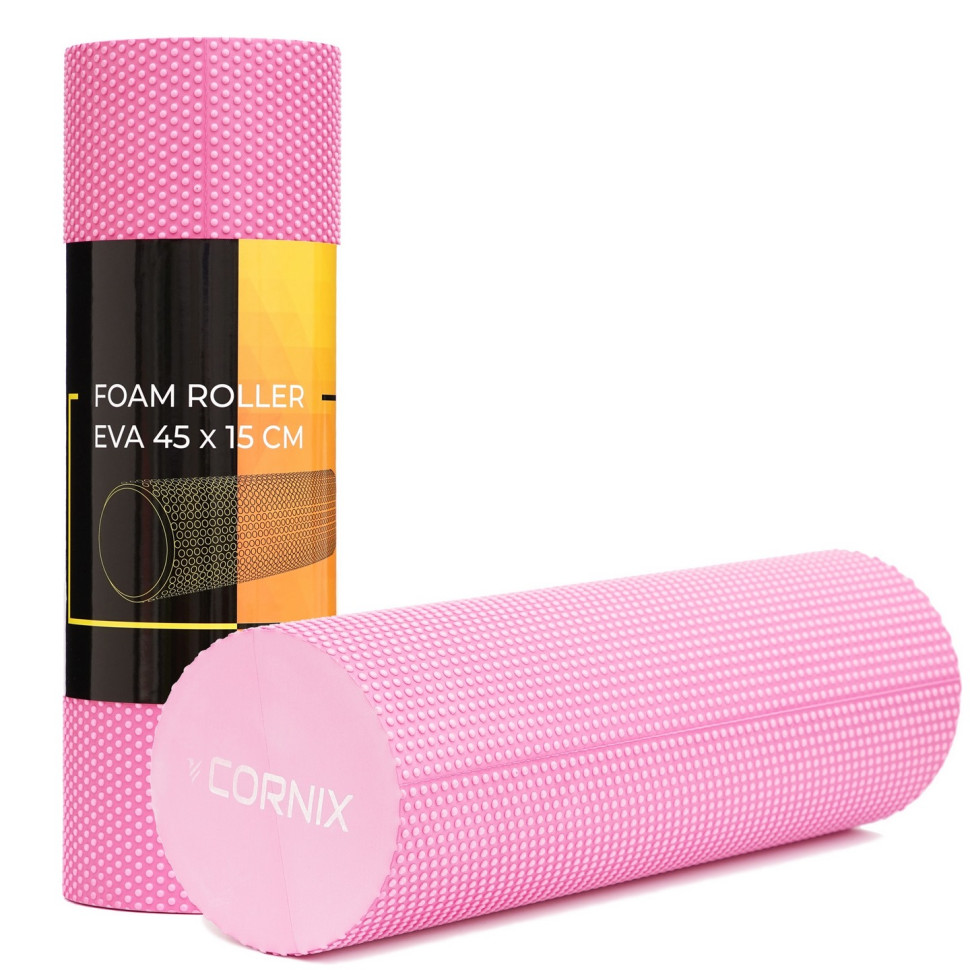 Масажний ролик (валик, ролер) Cornix XR-0303 Pink 45 x 15 см