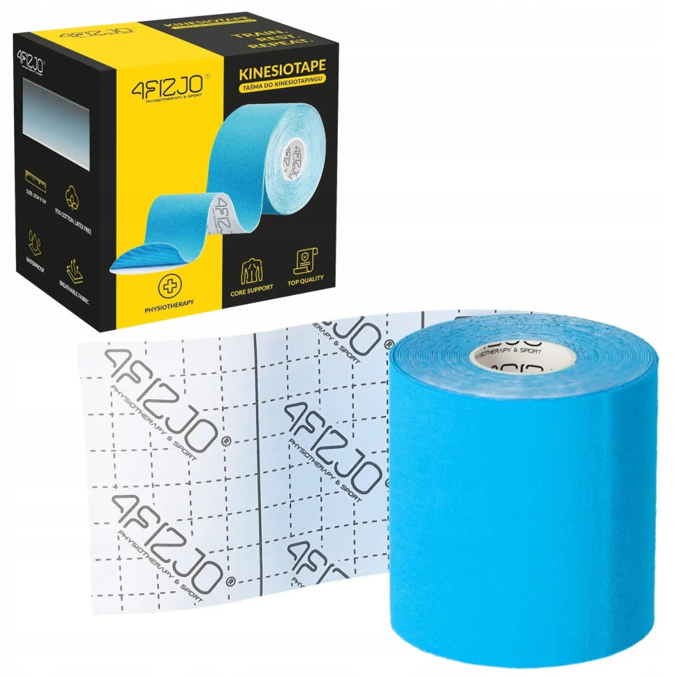 Стрічка кінезіологічна (кінезіо тейп) 4FIZJO 4FJ0548 Sky Blue 7.5 см 5 м