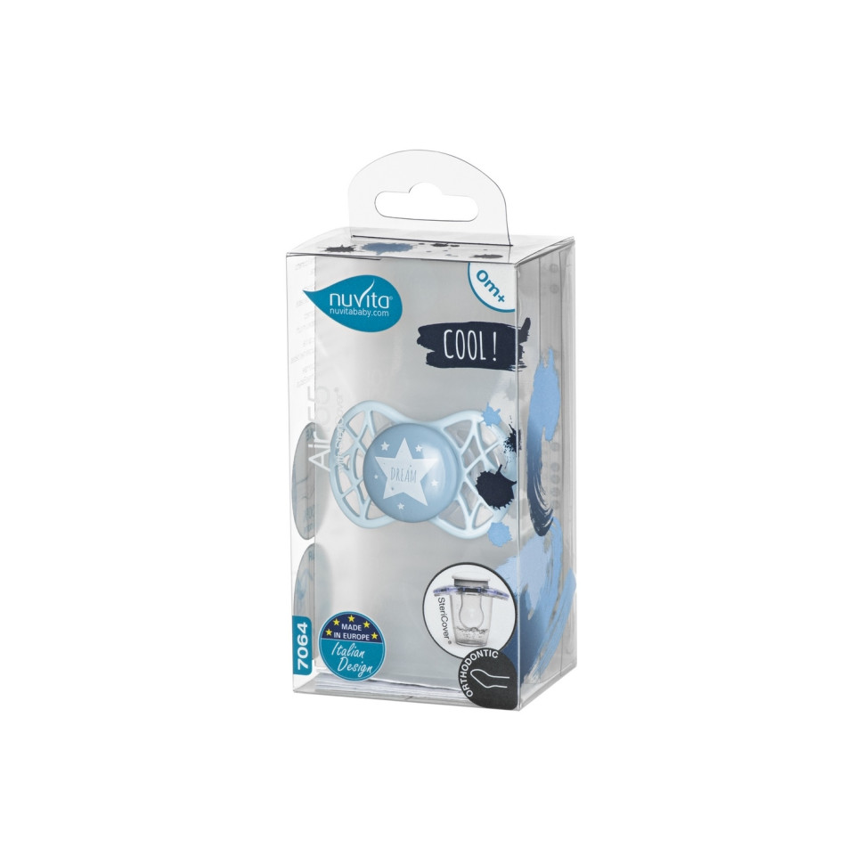Пустышка Nuvita 7064 Air55 Cool ортодонтическая 0m+