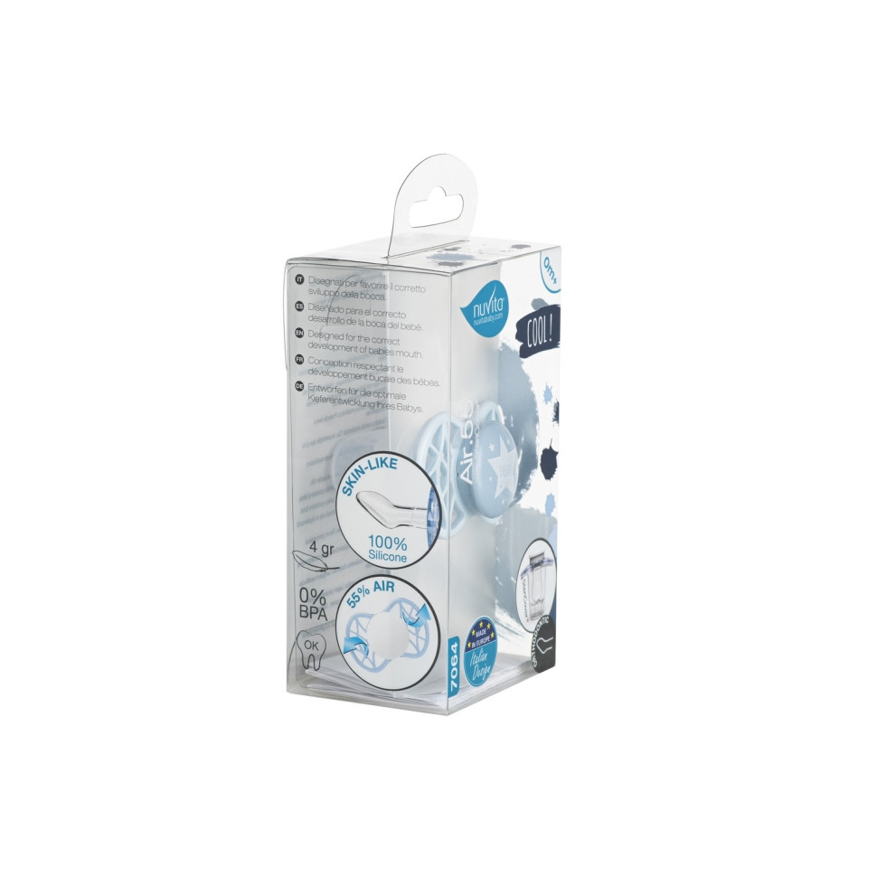 Пустышка Nuvita 7064 Air55 Cool ортодонтическая 0m+