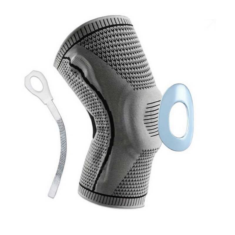 Бандаж (фіксатор) колінного суглоба з ребрами жорсткості та силіконовою вставкою EasyFit EF-0078-L, розмір L