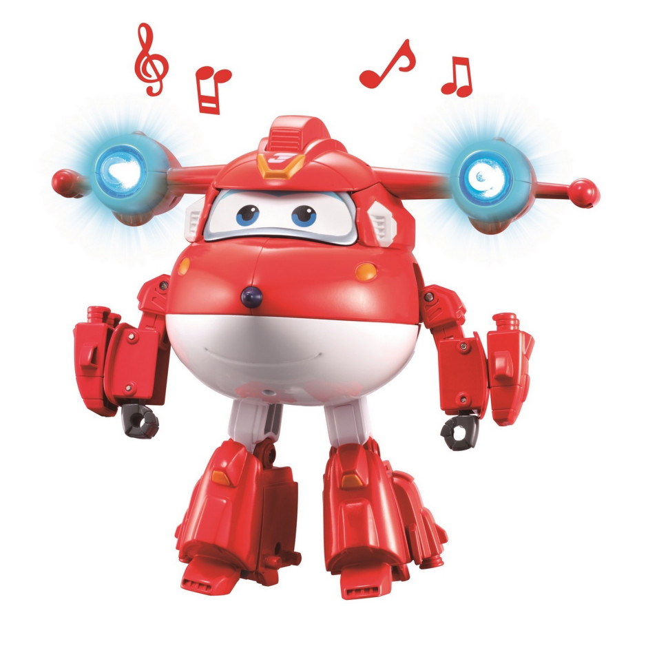 Игровая фигурка-трансформер Super Wings Supercharge Lights&Sounds Jett, Джетт, свет, звук EU740431