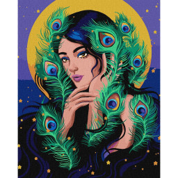 Картина по номерам "Загадочная девушка" ©pollypop92 Идейка KHO2559, 40х50 см