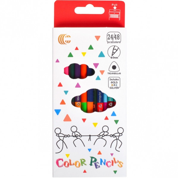 Набор цветных карандашей 24/48 цветной White gold 