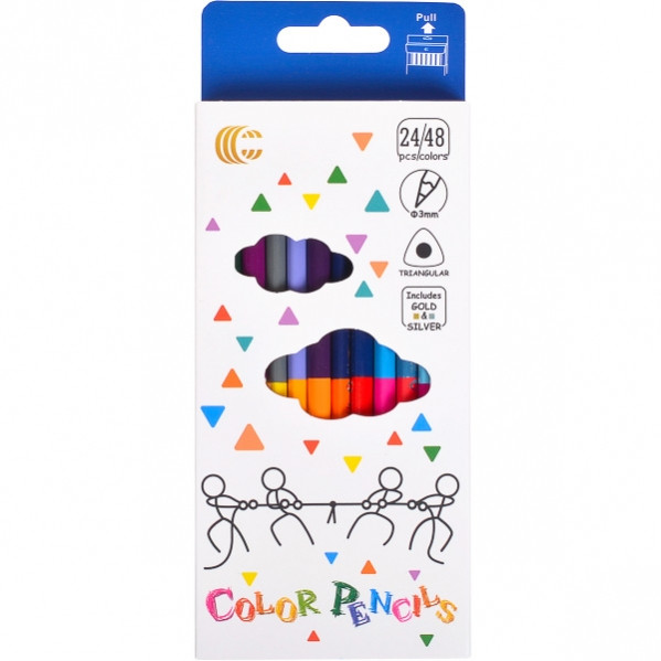 Набор цветных карандашей 24/48 цветной White gold 