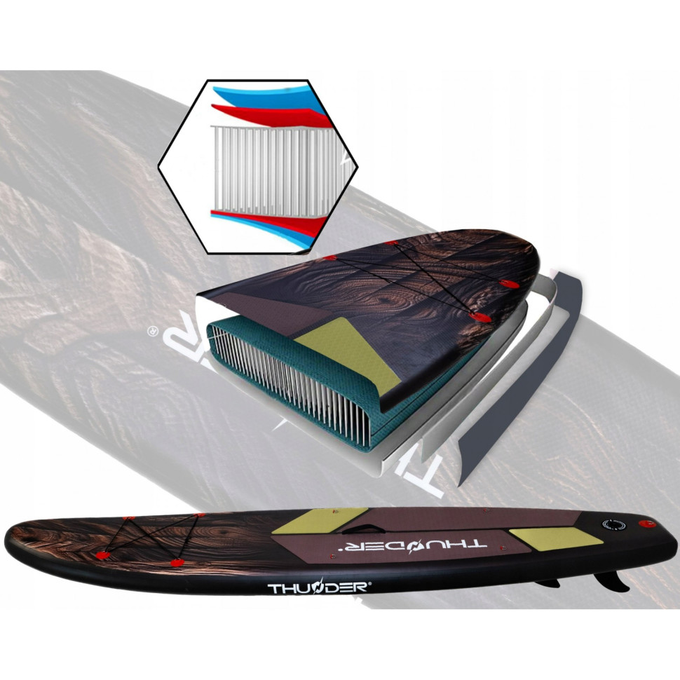 Надувная SUP доска Wood Thunder с веслом 320 см 