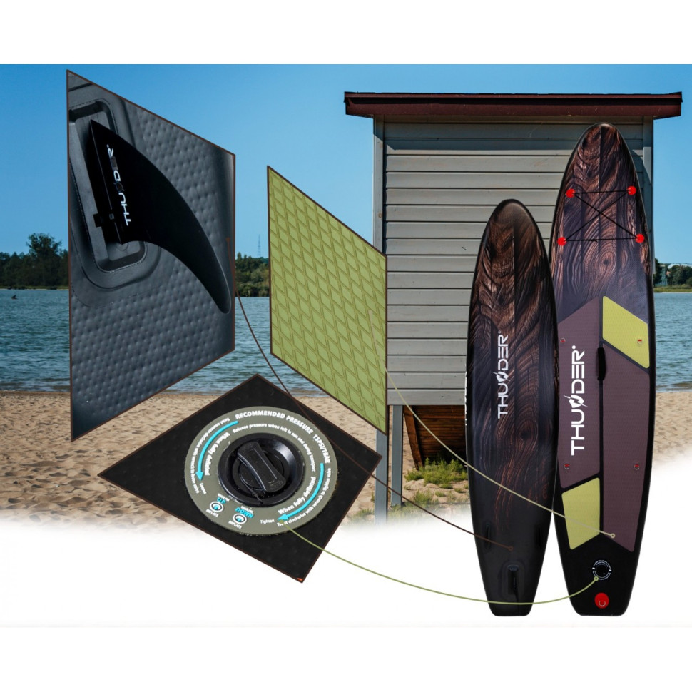 Надувная SUP доска Wood Thunder с веслом 320 см 