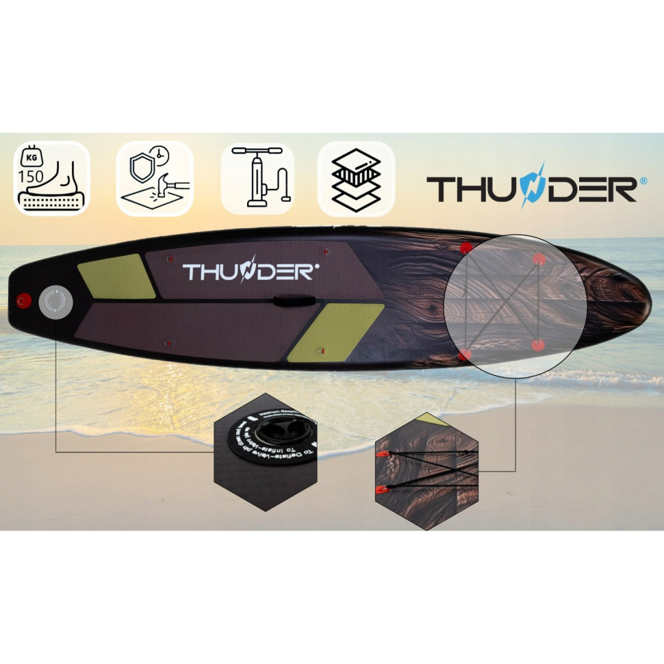 Надувная SUP доска Wood Thunder с веслом 320 см 