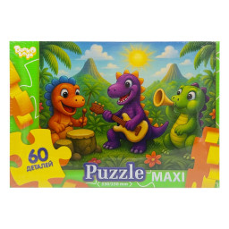 Детские пазлы-макси "Музыкальные динозавры" Danko Toys Mx60-12-14, 60 элементов