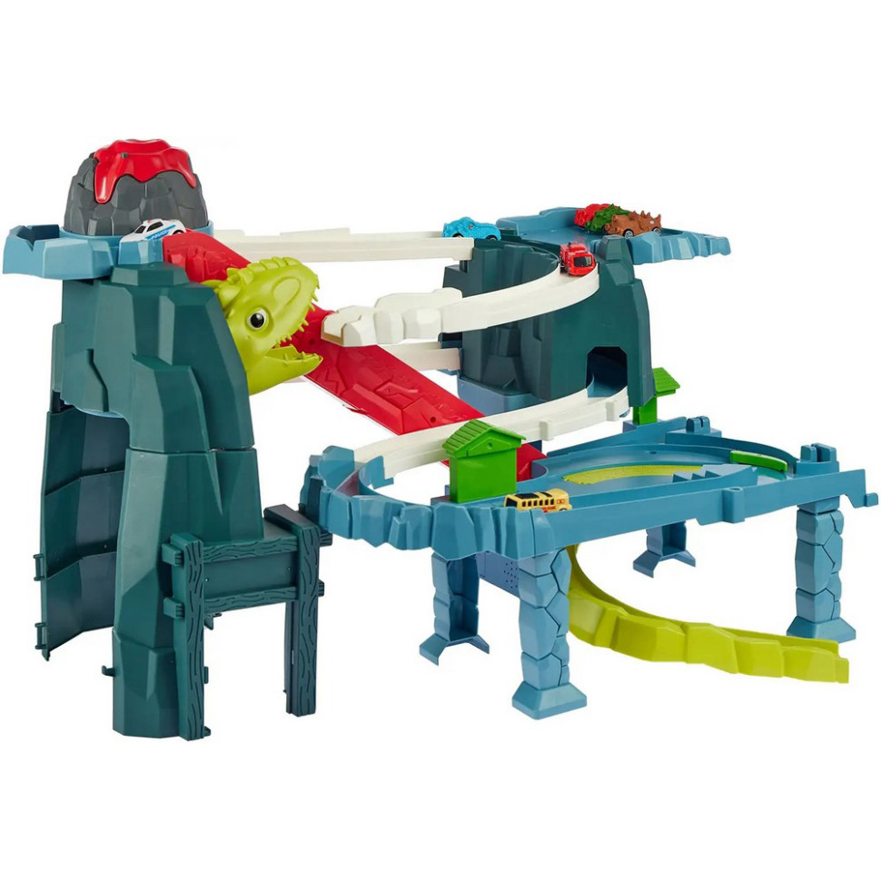 Игровой набор Автотрек-вулкан Dino ZIPP Toys 5505A, электрический 8 машинок