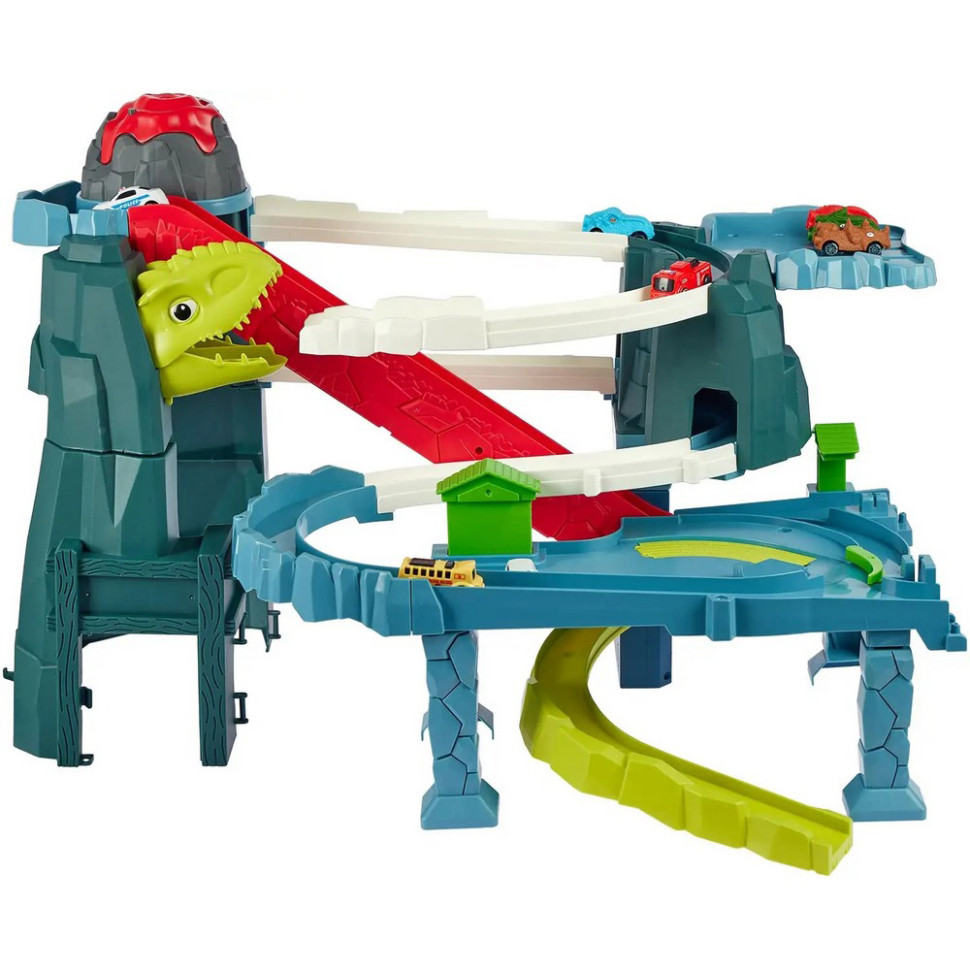 Игровой набор Автотрек-вулкан Dino ZIPP Toys 5505A, электрический 8 машинок