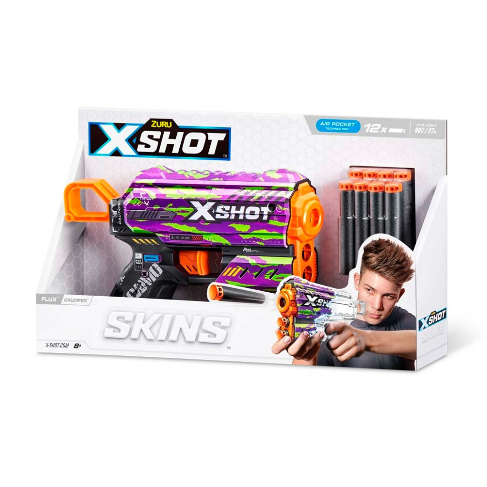 Швидкострільний бластер Skins Flux Crucifer X-Shot Zuru 36516J 8 патронів