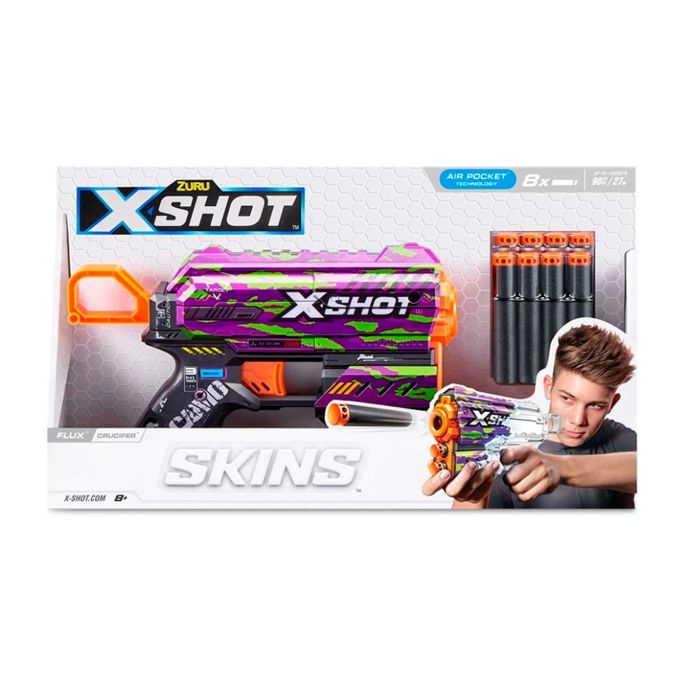 Швидкострільний бластер Skins Flux Crucifer X-Shot Zuru 36516J 8 патронів