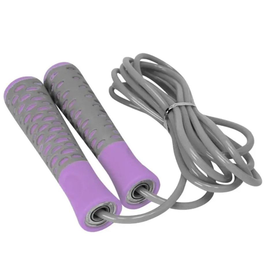 Скакалка PowerPlay PP_4206_Grey/Violet, Серо-фиолетовая