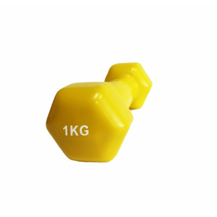 Аэробная виниловая гантель VDD-01 Fitnessport 10171FS, желтый 1 кг