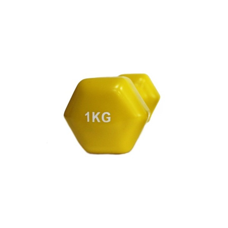 Аэробная виниловая гантель VDD-01 Fitnessport 10171FS, желтый 1 кг