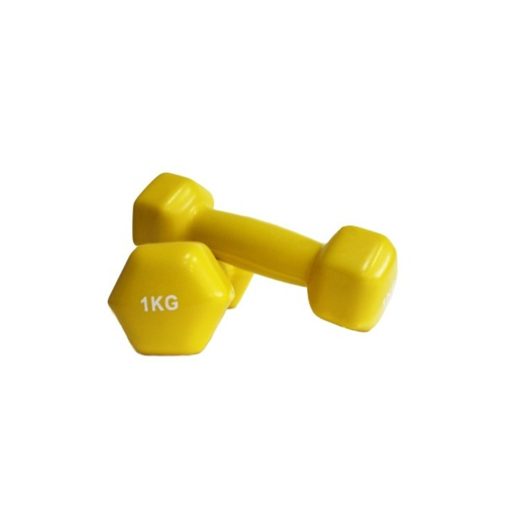 Аэробная виниловая гантель VDD-01 Fitnessport 10171FS, желтый 1 кг
