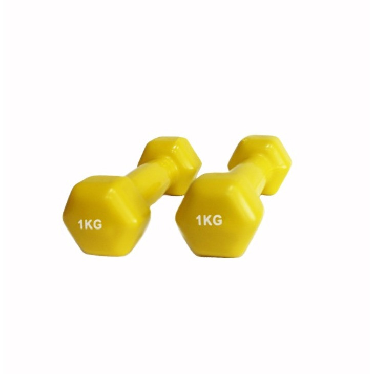 Аэробная виниловая гантель VDD-01 Fitnessport 10171FS, желтый 1 кг
