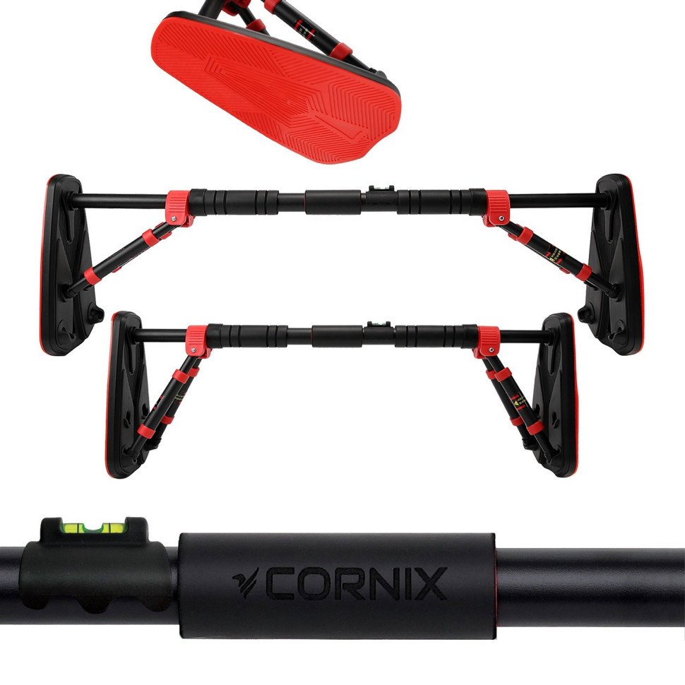 Турнік розсувний Elite+ Cornix XR-0293 Black/Red, розмір 65 х 90 см