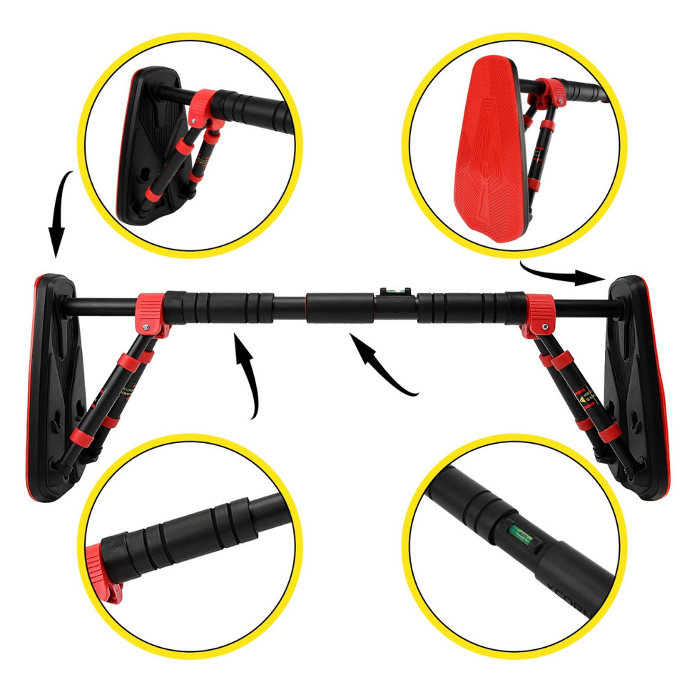 Турнік розсувний Elite+ Cornix XR-0293 Black/Red, розмір 65 х 90 см