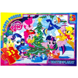 Детский пазл "My little PONY" G-Toys MLP032 постер, 35 элементов